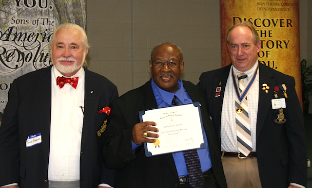 (L to R, Guy Higgins, Edward Carter, and NCSSAR President Tim Berly.)