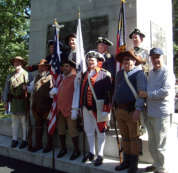 SAR members gather at the Battle of Kings Mountain state park monument on October 7 2015.