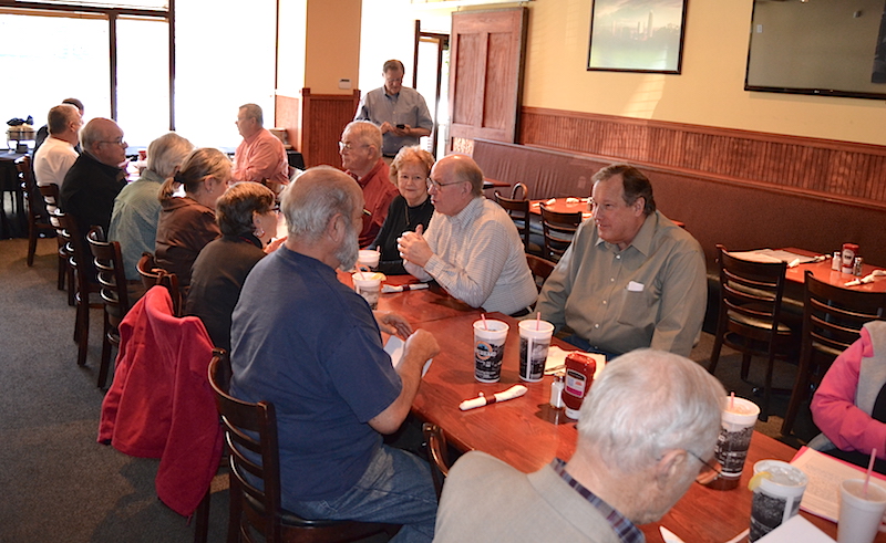 Mecklenburg chapter SAR members enjoy a social lunch in Charlotte on October 22 2015.