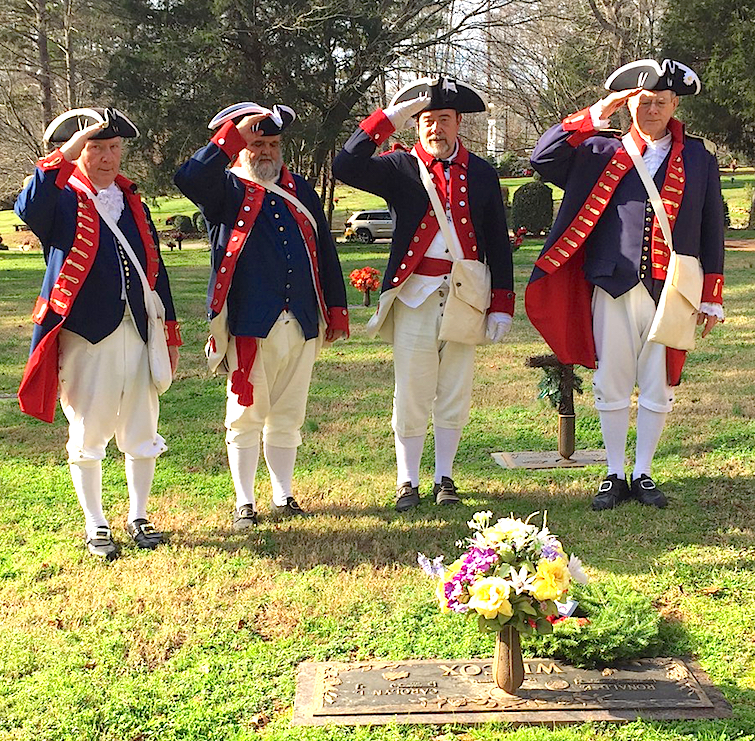 Mecklenburg chapter members render honors during the Wreaths Across America event on December 12, 2015.