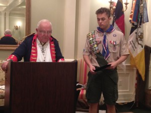 Robert Penna-Welch recieves scholarship for work as an Eagle Scout