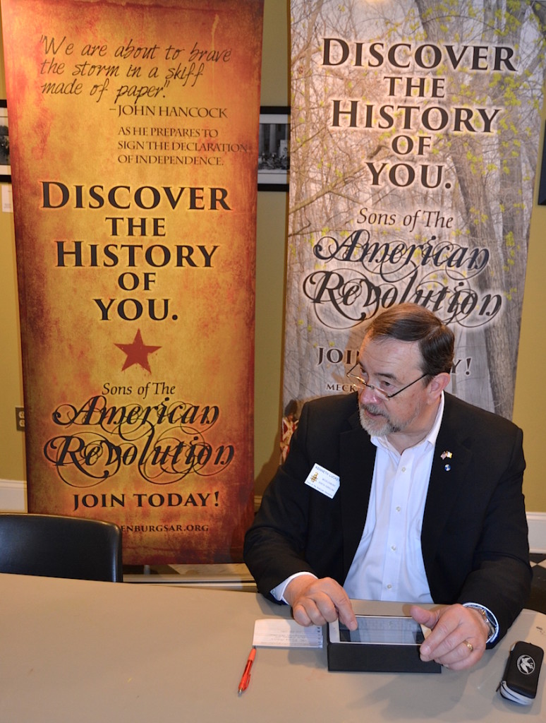Mecklenburg chapter vice president Ken Luckey at the Genealogy workshop on February 20 2016 in Lincolnton, NC.