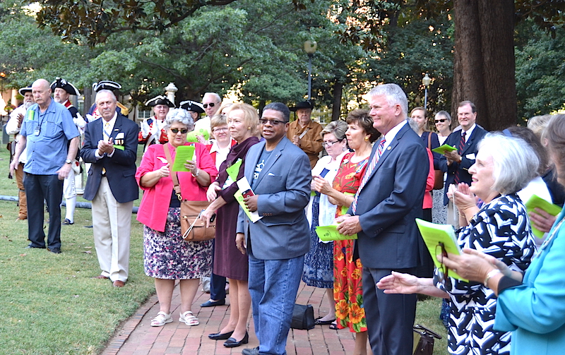 Civic officials attended the Patriot Ephraim Brevard monument unveiling on September 24 2016 in charlotte.