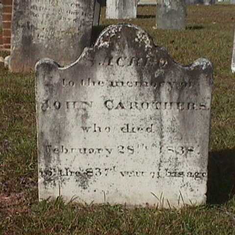 Mecklenburg chapter SAR is sponsoring a grave marking ceremony for Revolutionary War Patriot John Carothers at 10:00am at Steele Creek Presbyterian Church in Charlotte, NC.